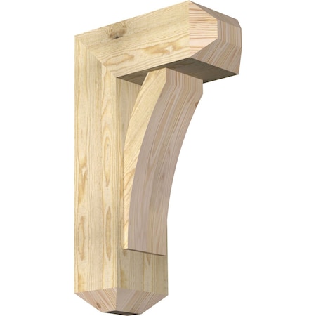 Ekena Millwork Thorton Craftsman Rough Sawn Bracket w/ Offset Brace, Douglas Fir, 8"W x 18"D x 30"H BKT0806X18X30THR04RDF